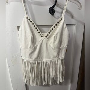 SHEIN White Embellished Sleeveless Camisole